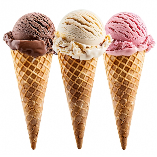 Ein köstliches Eis in einem Waffelkegel Schokoladen-Chip-Keks dekadent und lecker