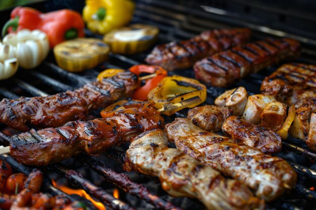 Ein köstliches Grillessen im Freien an einem sonnigen Tag