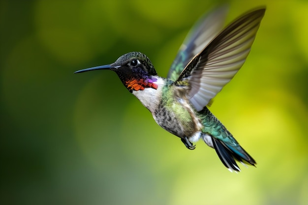 ein Kolibri fliegt in der Luft mit einem Hintergrund