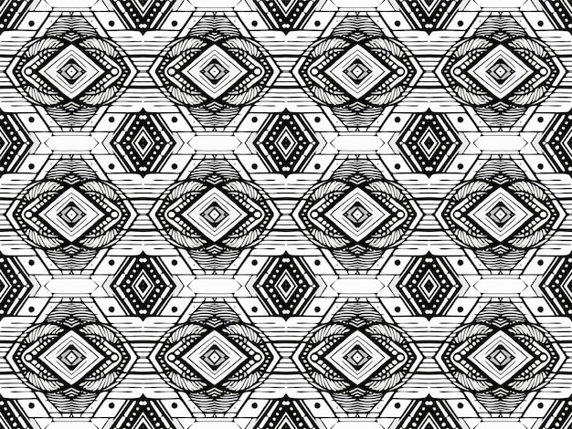 Ein komplizierter schwarz-weißer geometrischer Stammesornament