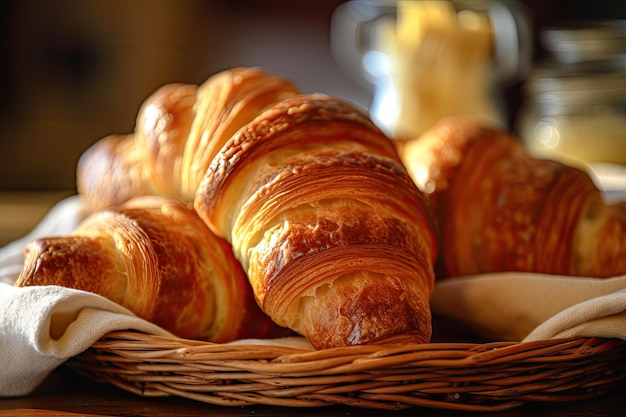 ein Korb voller Croissants