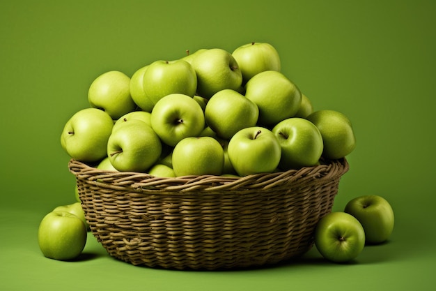 Foto ein korb voller frisch geernteter äpfel