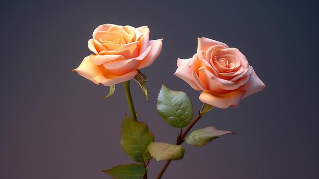 ein kostenloses Foto von 3D-gerenderten Blumen