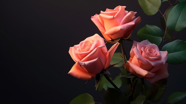 ein kostenloses Foto von 3D-gerenderten Blumen