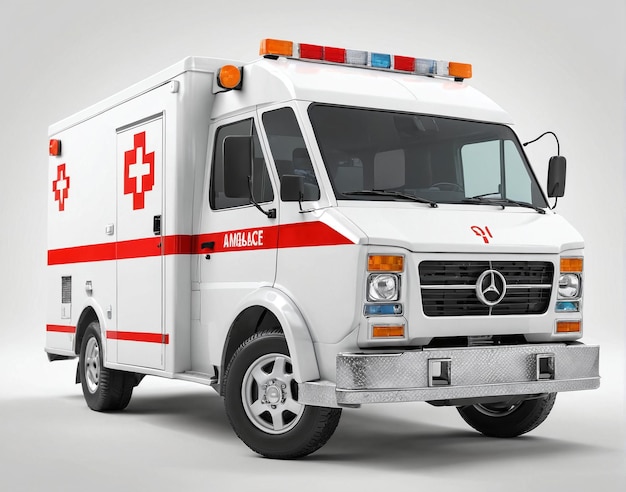 ein Krankenwagen mit einem roten Kreuz an der Seite