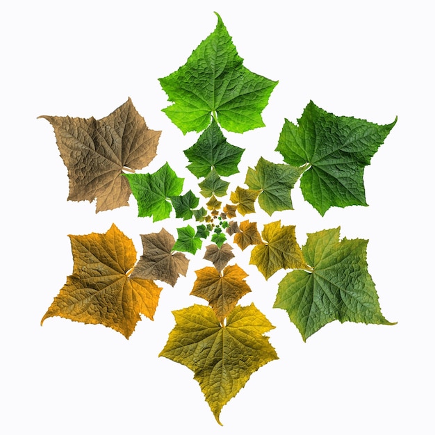 Ein Kreis aus Blättern mit dem Wort Herbst darauf