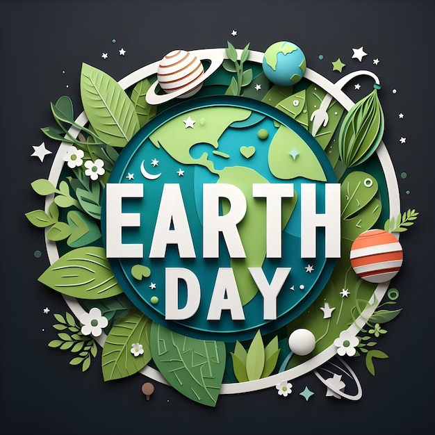 ein Kreis mit den Worten Earth Day darauf