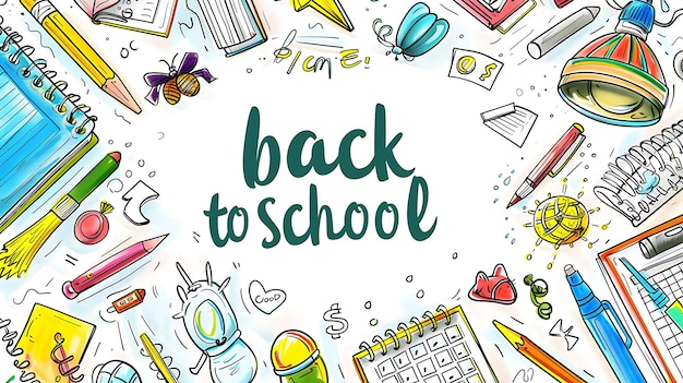 ein Kreis mit den Worten "Zurück zur Schule" geschrieben