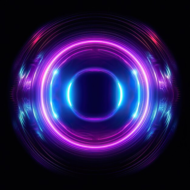 Ein Kreis mit violetten und blauen Lichtern in der Mitte