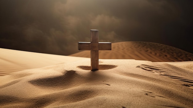 Ein Kreuz im Sand