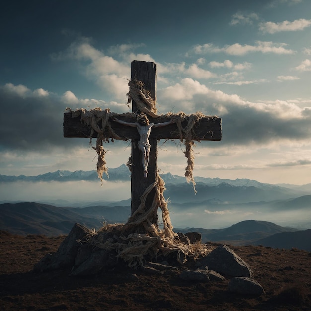 ein Kreuz mit dem Wort "Crucifix" darauf