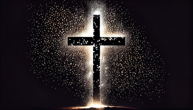 Ein Kreuz mit dem Wort Jesus darauf