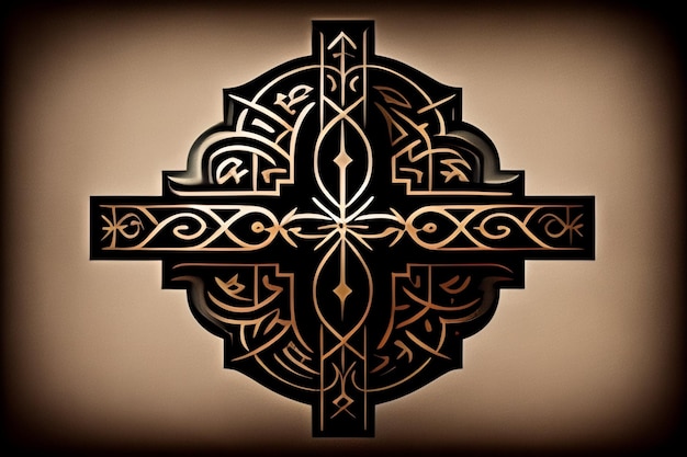 Ein Kreuz mit einem Muster, auf dem „keltisch“ steht