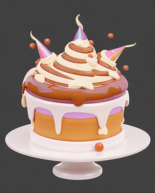 Foto ein kuchen mit der aufschrift „karamell“ oben drauf