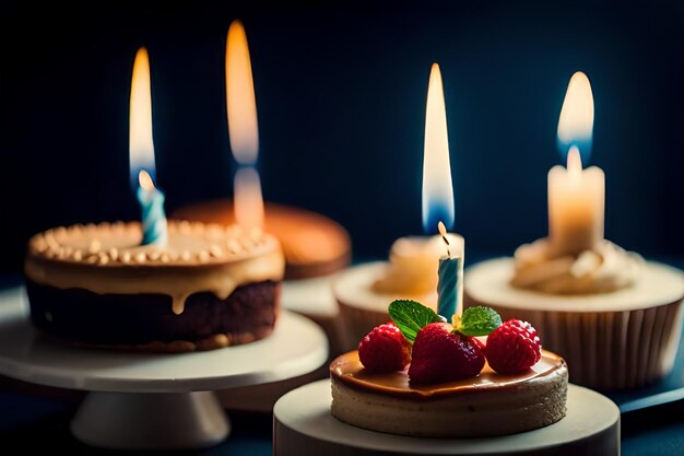 Foto ein kuchen mit einer kerze, auf der 