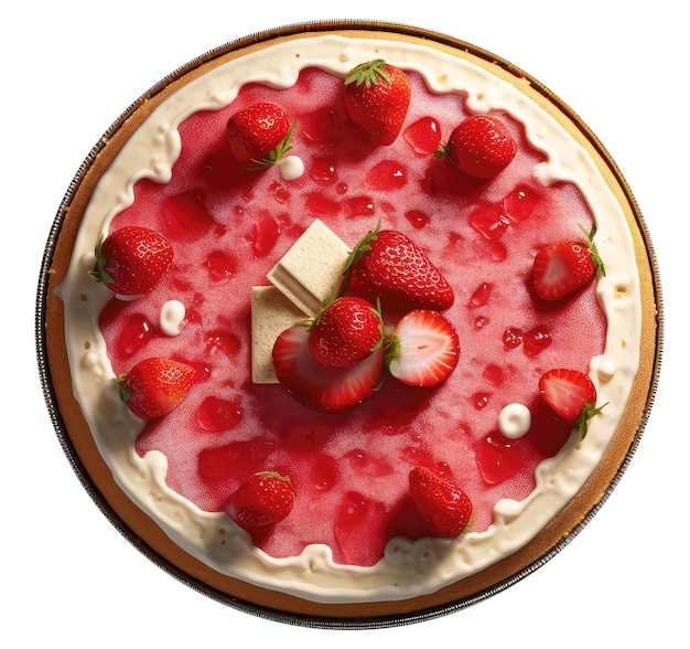 Ein Kuchen mit Erdbeeren darauf