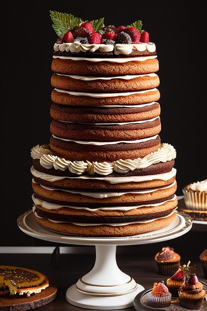 Ein Kuchen mit viel Sahnehäubchen drauf