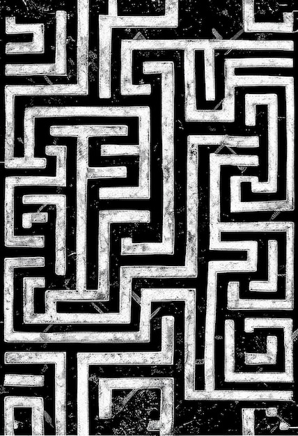 Ein Labyrinth mit dem Buchstaben t darauf