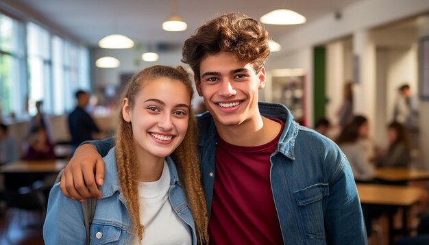 Foto ein lächelnder 17-jähriger internationaler männlicher student an einer universität in deutschland