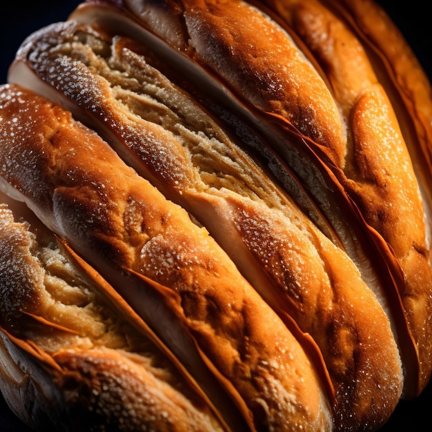 Ein Laib Brot mit der oberen Hälfte davon