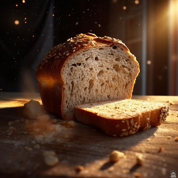 ein Laib Brot mit Kernen darauf