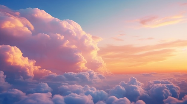 Foto ein landschaftlicher blick auf den himmel und die wolken aus einem flugzeug perfekt für reisen oder luftfahrtkonzepte