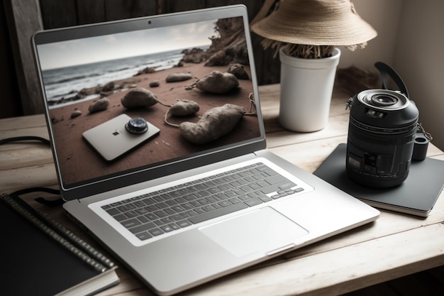 Ein Laptop mit einem Laptop darauf, auf dem MacBook Pro steht