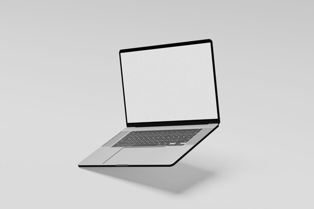ein Laptop mit einem leeren Bildschirm, auf dem auf der Unterseite Touch Quote steht