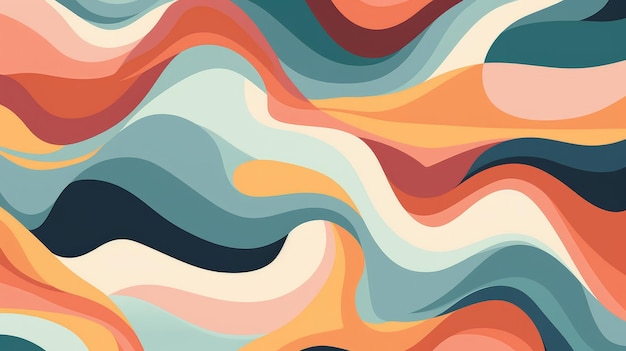 Ein lebendiger abstrakter Hintergrund mit fließenden Wellen und Kurven. Generative KI