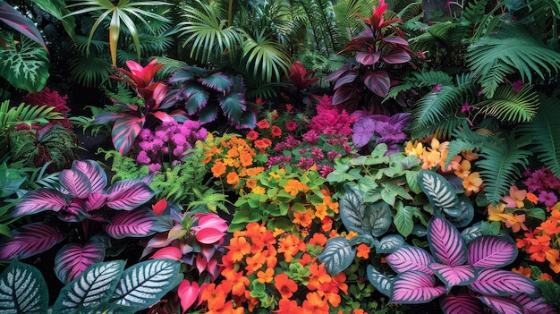 Ein lebendiger Garten mit bunten Blumen