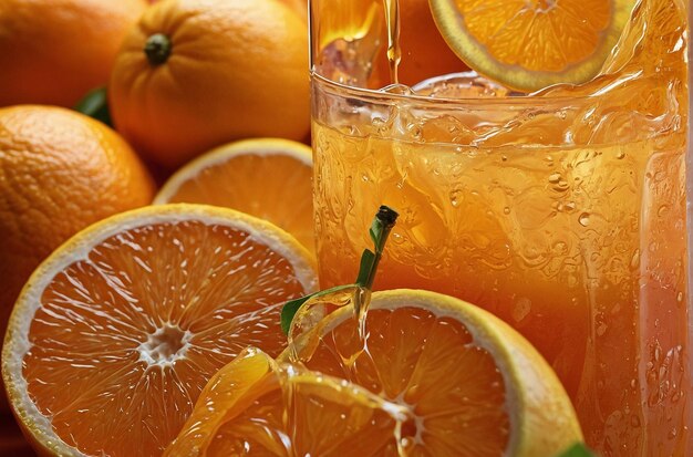 Ein lebendiger Orangensaft, ein Vergnügen