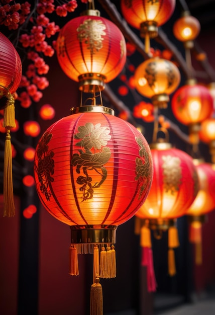 ein lebendiger roter Hintergrund, der das chinesische Neujahr feiert