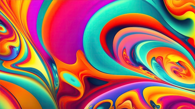 Ein lebendiges, fließendes Kunstmuster mit wirbelnden Farben, die im Hintergrund ineinander übergehen
