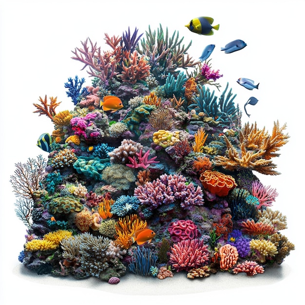 Ein lebendiges Korallenriff voller farbenfroher Fische und Meereslebewesen