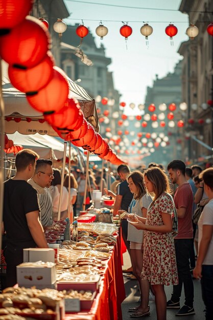 ein lebendiges Straßenfestival in Bukarest zur Feier von Martisor