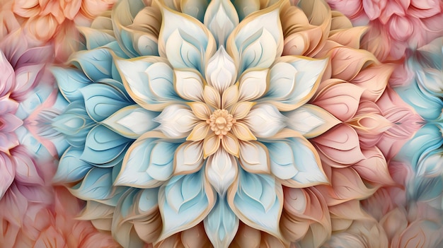 Ein lebendiges und farbenfrohes Blumengemälde mit sanften Pastelltönen