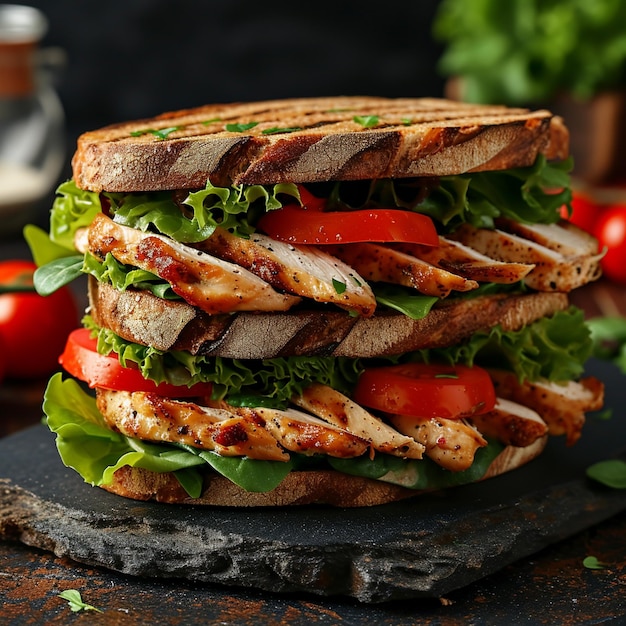 Ein leckeres Hühner- und Tomaten-Sandwich-Rezept einfach und schnell