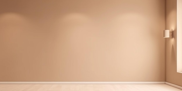 Ein leerer Raum mit einer hellbraunen Wand und einem hellbraunen Boden