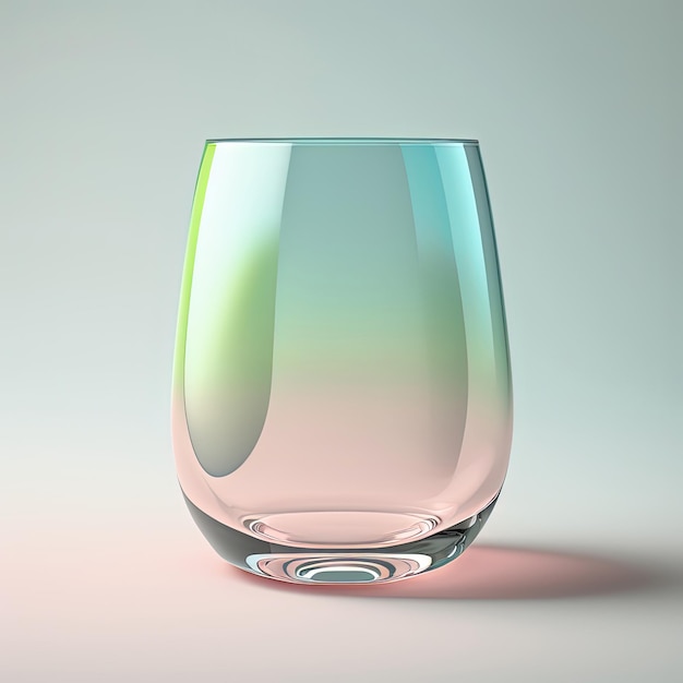 Ein leeres Glas Pastellfarbe Produktdesign