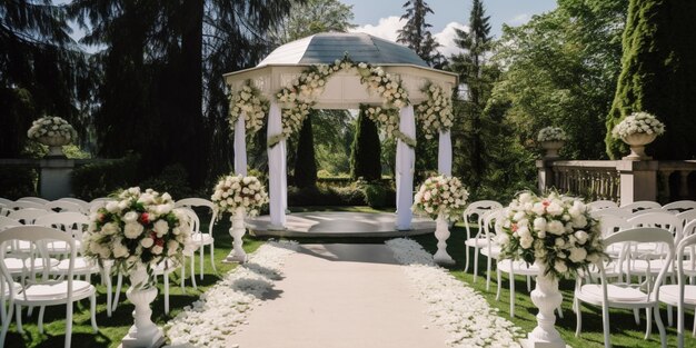 Foto ein leeres hochzeits-gazebo