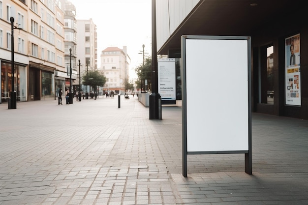 ein leeres weißes Mockup-Schild isoliert außerhalb von AI Generative