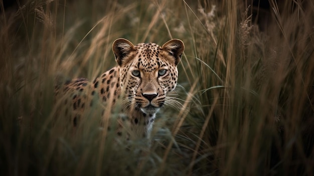 Ein Leopard im Gras