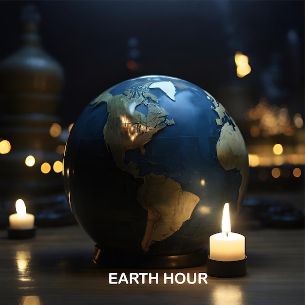 Ein Licht auf der Erde leuchten lassen, die Dunkelheit für die Erde-Stunde umarmen