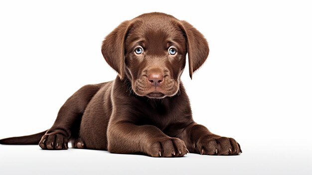 Foto ein liebenswerter schokoladen-labrador-hündchen