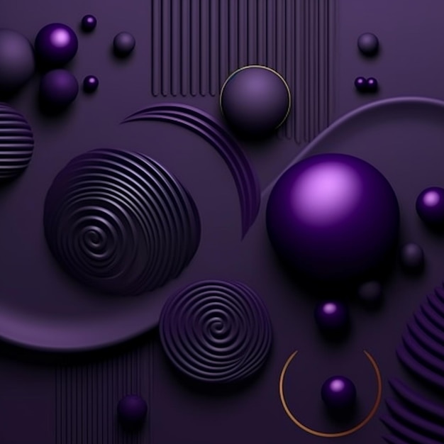 Ein lila abstrakter Hintergrund mit vielen generativen Kugeln und Kreisen