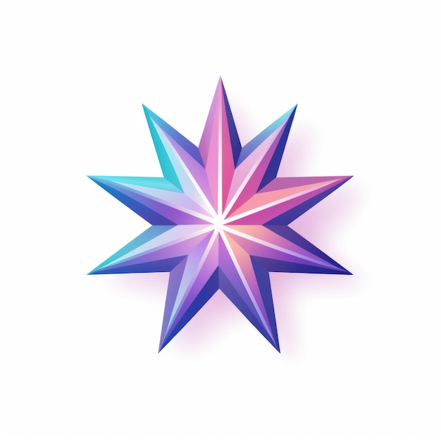 ein lila-blaues Sternlogo auf weißem Hintergrund