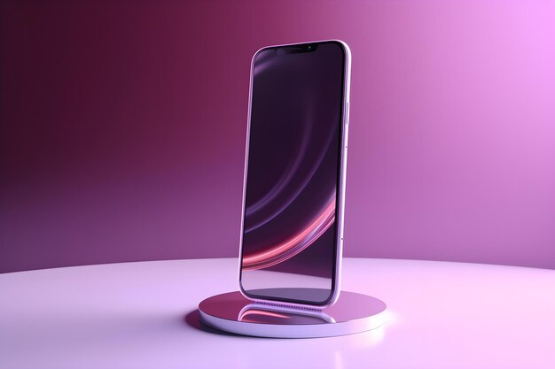 Ein lila Telefon mit einer schwarzen Rückseite, auf der „Samsung“ steht