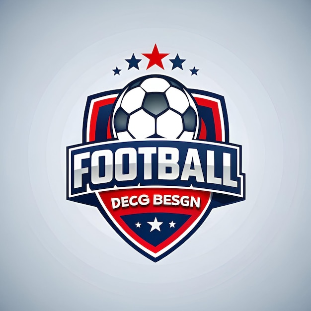 Ein Logo für das Design der Fußball-Weltmeisterschaft mit einem Fußball darauf