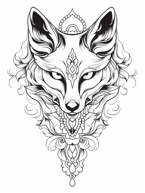 Foto ein logo im western-stil mit symmetrischem schwarz-weiß im art-wolf-stil
