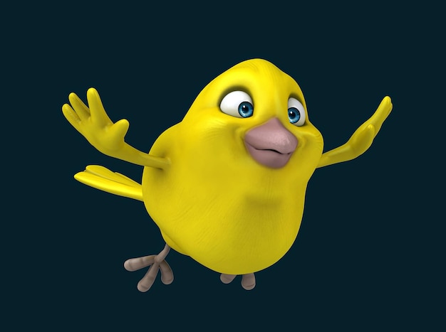Ein lustiger 3D-Zeichentrickvogel
